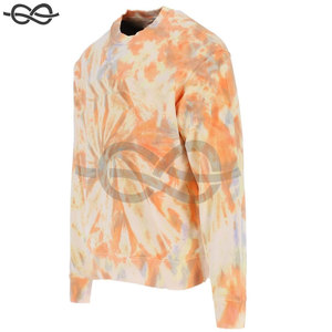 Sudadera teñida a mano de manga larga de corte regular 100% algodón Sudadera de color naranja, rojo al por mayor - Product Image 6