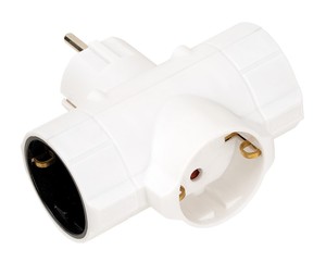 อะแดปเตอร์ชูโก้แบบสามด้าน สีขาว 16A (ไซมอน CL118307) - Product Image 1