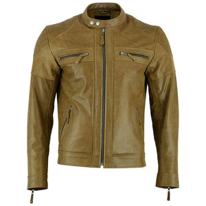 Chaquetas de cuero de moda para hombres, prendas de vestir para clima frío, chaquetas de cuero real de moda para hombres - Product Image 4