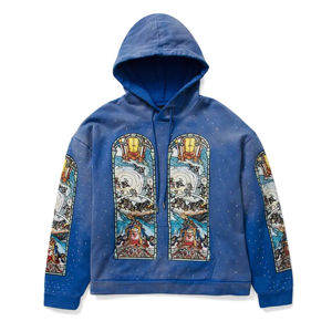 Sudaderas con Capucha de Invierno OEM, Lavado Ácido Personalizado, Pedrería, Alta Calidad, 100% Algodón, Impresión Digital, para Hombre, Precio Responsable - Product Image 1