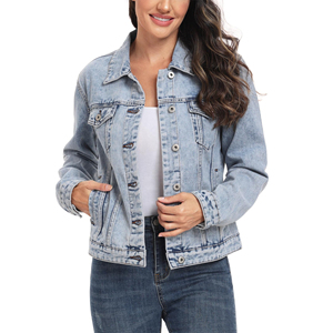 Precio ajustable Chaqueta de mezclilla de mujer antiarrugas chaqueta de mezclilla ligera transpirable de calidad premium con totalmente personalizado - Product Image 6