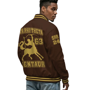 Iota Phi Theta 1963 Varsity Jacket Letterman Style Greek Life Brown Gold Fraternity Prendas de abrigo Premium Collegiate Apparel - Product Image 5