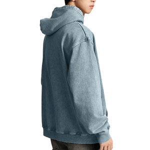 เสื้อฮู้ดผู้ชายไซส์ใหญ่พิเศษซักด้วยกรดเสื้อผ้าแนวสตรีทไซส์ใหญ่พิเศษเสื้อมีฮู้ดผ้าคอตตอนผสม - Product Image 3