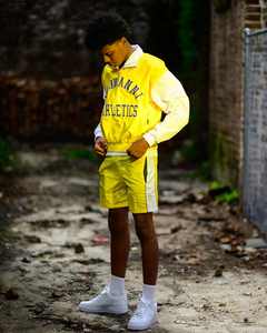 Logo personnalisé été survêtement Sport Jogger 2 pièces ensembles short et chemise 100% polyester coupe-vent et ensemble short - Product Image 4