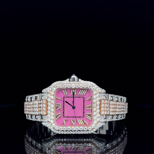 Caja cuadrada de acero inoxidable para hombre de lujo Cuarzo ETA 41mm Esfera analógica Pantalla de números romanos Botón de cierre oculto Reloj - Product Image 1