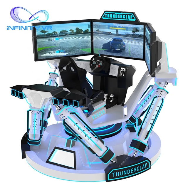 Indoor 3 Screens 6 Dof Racing Car Simulator With Driving Steering Wheel and Pedals Arcade Park Business Exciting Kids and Adults