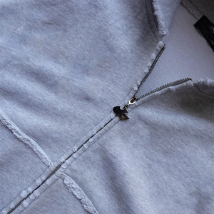 Nuevo diseño pesado peso 100% algodón Vintage lavado Sudadera con capucha hombres personalizado desgastado sol se desvaneció Zip up Sudadera con capucha gruesa para hombres - Product Image 5