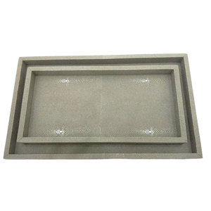 Factory Direct Gris clair Anthracite Taupe 0.3x0.15x0.035 Faux galuchat Vanity Trays - Product Image 1