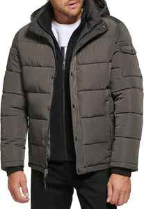 Top Vente Hiver Chaud Unisexe Imperméable Coupe-Vent Puffer Veste À Capuche avec Lettre Impression Avant Sangle Fermeture À Glissière - Product Image 5