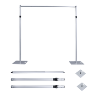 Support de fond télescopique stable et coupe-vent avec base carrée pour événements extérieurs, mariages et décoration de toile de fond photographique