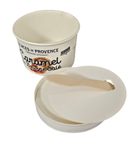 Gobelets en papier jetables et couvercles en PP 120cc/4oz en papier kraft pour l'emballage de crème glacée, biscuits sucrés et yaourt glacé - Vente en gros