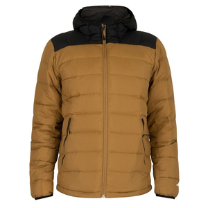 Custom Men's Casual Style Hooded Stand Collar Zipper Puffer Jacket Thick <b>Bubble</b> <b>Coat</b> Winter Season Letter Pattern Canvas Fabric - Product Image 6