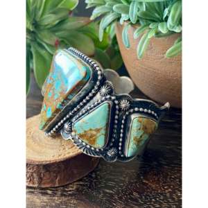Shawn Cayatineto Royston Turquoise & Sterling <b>Silver</b> Fashion <b>Cuff</b> <b>Bracelet</b> - Product Image 4