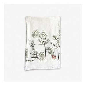 Serviette de cuisine en coton mélangé à imprimé numérique personnalisé motif herbe, serviette à thé, OEM ODM, faible MOQ, vente en gros directe usine - Product Image 1