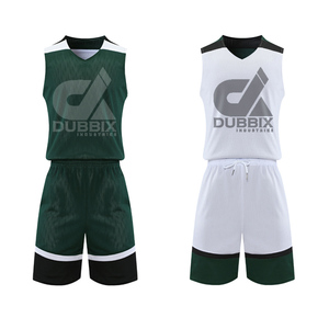 Maillot de basket-ball réversible pour homme 100% polyester personnalisable Ensemble d'uniformes d'entraînement respirant personnalisé pour l'été XS personnalisé - Product Image 1