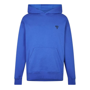 Sweat à capuche unisexe bleu royal avec logo minimaliste Sweat à capuche bleu uni pour hommes Streetwear décontracté Sweat à capuche de couleur unie - Product Image 1