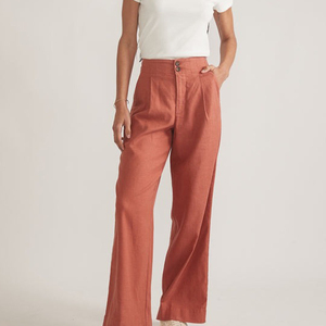 Vêtements pour femmes Pantalon large taille moyenne à deux boutons Pantalon évasé décontracté pour femmes - Product Image 6