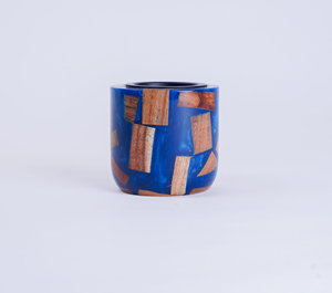 Support Bukhoor contemporain brûleur d'encens en résine époxy bleue pour la décoration intérieure arôme fait acrylique Durable ArtisanVibe encens indien - Product Image 4