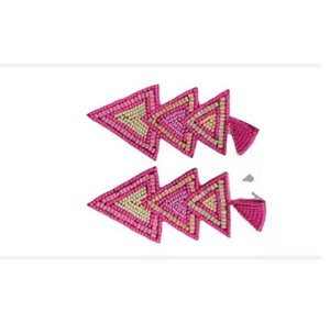 Luxury Beaded Embroidery <b>Earrings</b> Rhinestone Decor Beaded Leaf Drop <b>Earrings</b> From India <b>Handmade</b> <b>Earring</b> for Women and Girls - Product Image 3