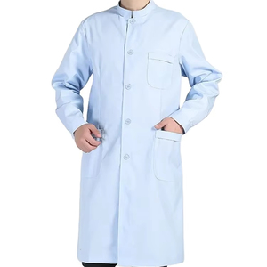Bata de laboratorio de satén personalizada para hombre, material de Spandex cómodo, uniformes de Hospital personalizados para ropa de trabajo de laboratorio - Product Image 1