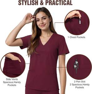 Léger médical gommages uniformes ensembles en gros coton Polyester survêtement pantalon médecins infirmières hôpital gommage costumes 2025 - Product Image 5