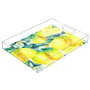 Plateau en acrylique personnalisé Plateau de service de luxe Décoration Plateau de service rectangulaire en bois de haute qualité pour hôtels - Product Image 4