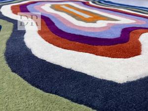 Tapis en laine touffeté à la main de haute qualité tapis de zone de motif abstrait irrégulier pour salon chambre Hall taille personnalisée - Product Image 3