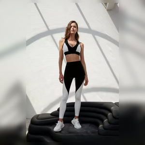 Venta al por mayor de mujeres sólidas de cintura alta Activewear Gimnasio Yoga Leggings Sujetador Conjunto de entrenamiento Suministro de fábrica Bangladesh - Product Image 4