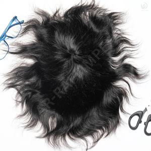 Parche para el cabello con borde de filamento Mono y PU para hombres, tupé Remy de textura recta india de grado A, tupé medio de Diseño denso 100% - Product Image 5