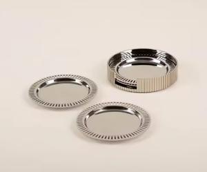 ที่รองแก้วโลหะตกแต่งสีเงินโบราณโบราณสำหรับโต๊ะกาแฟที่มีดีไซน์ทันสมัยและคุณภาพระดับพรีเมี่ยมที่ยาวนาน - Product Image 3