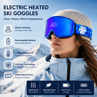 Masque de ski chauffant électrique HUBO Sports HB-190D, fonctionne sur batterie, anti-buée, lentilles interchangeables magnétiques, protection UV %