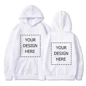 Sudadera con capucha de cuello redondo 100% algodón para hombre, diseño OEM personalizado, bordado sólido, forro polar transpirable, bolsillo, corte holgado, otoño - Product Image 6