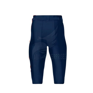 Uniforme de Fútbol Americano Personalizado, Jersey Naranja y Pantalones Azul Marino, Impresión Sublimada, Cuello en V, Manga Corta, Estilo Ajustado que Absorbe la Humedad - Product Image 5