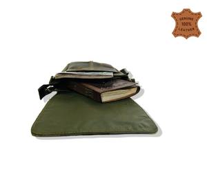 Étui en cuir vert bleu Buffalo Sling Fermeture ouverte Finition de qualité supérieure Logo personnalisé Sac en cuir de buffle complet raffiné Portable - Product Image 3