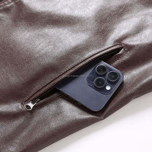 แจ็กเก็ตมอเตอร์ไซด์กันน้ำมีซิปกระเป๋าหนังวัวฟอกไซส์พิเศษออกแบบได้ตามต้องการเป็นมิตรต่อสิ่งแวดล้อม - Product Image 6