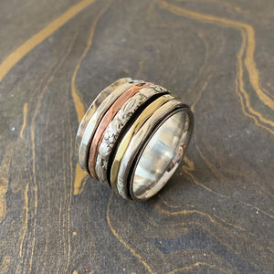 Everyday Wear Three Tone <b>Spinner</b> <b>Ring</b> 9.2 Grams - Product Image 1