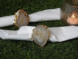 Ensemble de 4 anneaux de serviette en métal hexagonal doré moderne, porte-serviettes en laiton pour mariage, hôtel, restaurant, décoration de table, vente en gros pour fête - Product Image 6