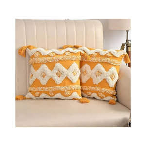 หมอนอิงปักลายสีเขียวเข้มทันสมัย ขนาด 16x16 นิ้ว ผ้าฝ้าย 100% ย้อมด้วยสีธรรมชาติ สำหรับส่งออกจำนวนมาก จัดส่งรวดเร็วและบริการสร้างแบรนด์สำหรับร้านค้าปลีก - Product Image 6