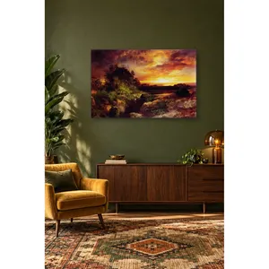 Impression sur toile de Fida Thomas Moran : Coucher de soleil près du Grand Canyon - Product Image 3