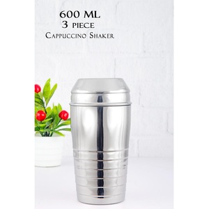 OEM personalizado de acero inoxidable 600 ml 3 piezas coctelera de capuchino Barware Bartender Kit precio al por mayor proveedor de la India - Product Image 2