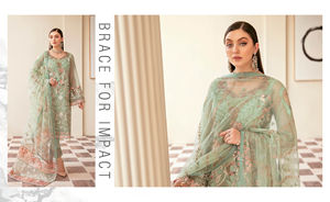 Ramsha ชุดเดรสชีฟองปักลายสำหรับงานปาร์ตี้ของผู้หญิงเสื้อผ้าอินเดียและปากีสถานล่าสุด - Product Image 5