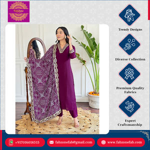 Recién llegado, hermoso diseño, venta al por mayor, ropa de boda, seda viscosa con codificación de secuencia, trabajo bordado, conjunto de Kurti y Dupatta - Product Image 4