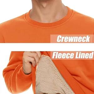 Sudadera de Hombre para Otoño/Invierno, 100% Algodón, Cuello Redondo Clásico, Manga Larga, Impermeable, Cálida, Informal, Deportiva, Lisa - Product Image 3