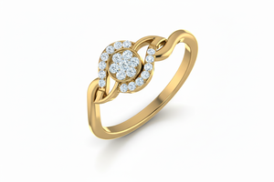 Anillo de Mujer con Racimo de Flores en Oro de 14K y Diamantes Naturales, Corte Brillante Redondo, Bañado en Rodio, Estilo Moderno, Certificado IGI - Product Image 3