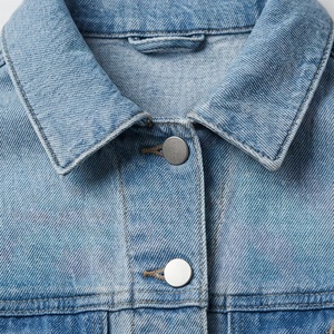 Vestes en jean pour femmes grandes tailles, hauts en denim courts décontractés et luxueux avec perles, mode, manches longues personnalisées, couleur personnalisée, manteau tendance - Product Image 4