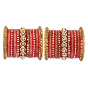 ชุดเครื่องประดับสไตล์อินเดียสำหรับผู้หญิง,ชุดเครื่องประดับแบบ Chura สำหรับงานแต่งงานเจ้าสาวสไตล์ปัญจาบอะคริลิค - Product Image 1