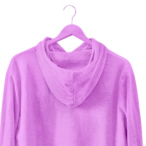 Sweat à capuche d'hiver écologique grande taille en coton épais uni lourd surdimensionné personnalisable pour homme noir - Product Image 4