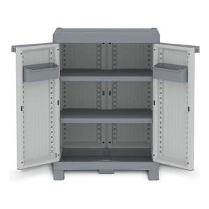 Armario Portátil de Plástico Terry WAVE Base 700 con 2 Puertas Abatibles, Color Gris Claro Oscuro (70cm), Kit de Muebles - Product Image 2