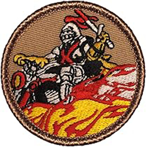 Écusson de patrouille Blazing Saddles, rond de 2 pouces, brodé, à coudre, en feutre avec perles - M Aslam Regalia Co - Product Image 6