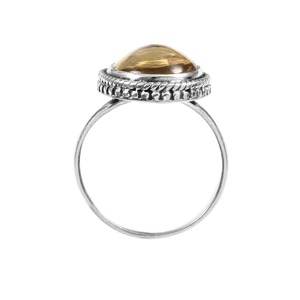 925 Sterling Silver Classic <b>Statement</b> <b>Ring</b> Citrine Gemstone Elegant Oval Cut Unisex Wedding Engagement Anniversary Party Gift - Product Image 1